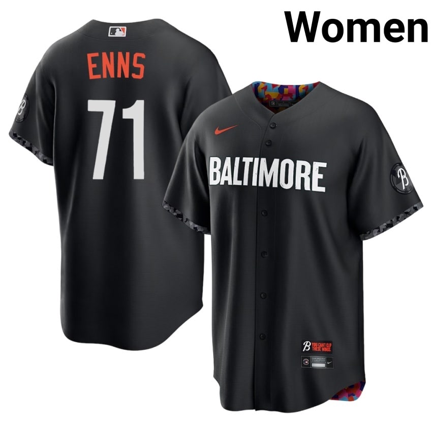 Baltimore Orioles Dietrich Enns Black City Connect #71 Women Replica Jersey 269034-221