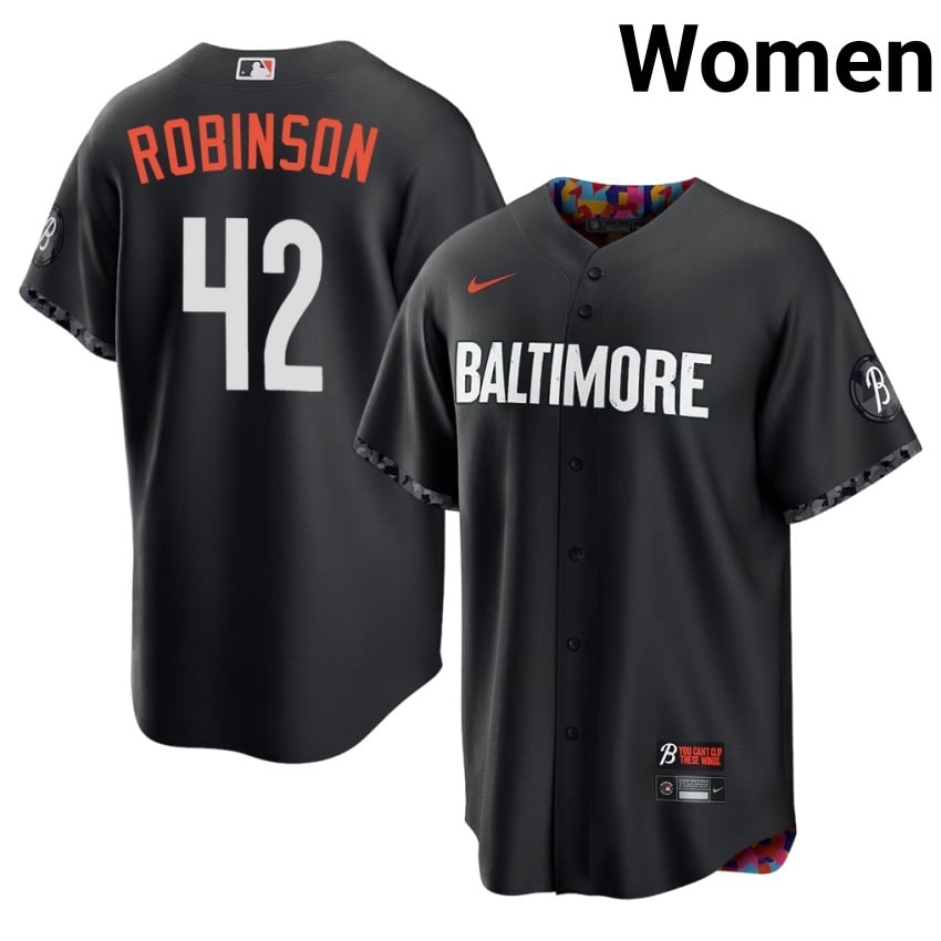 Birds Jackie Robinson Black City Connect #42 Women Player Jerseys 960794-262