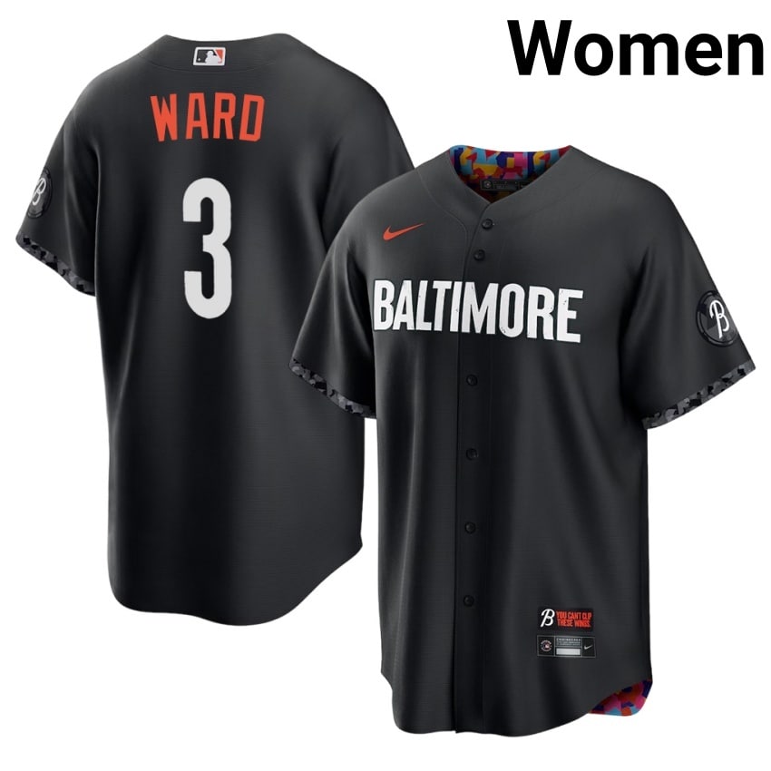 Orange Birds Taylor Ward Black City Connect #3 Women's New Jersey 347246-431