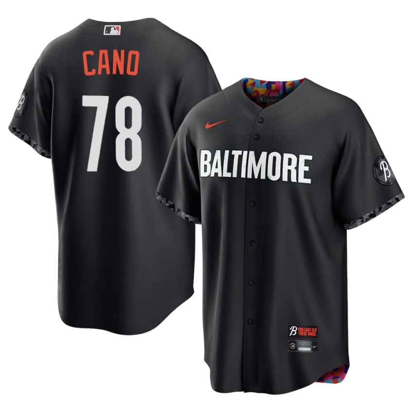 Baltimore O's Yennier Cano Black City Connect #78 Mens Stitched Jersey 334366-780