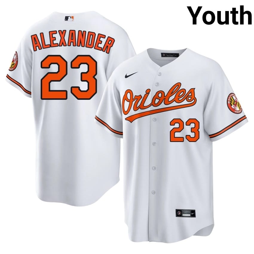 O's Blaze Alexander White #23 Youth Authentic Jerseys 736121-935