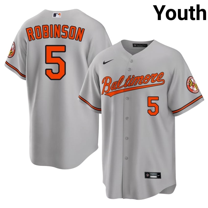 O's Brooks Robinson Gray #5 Youth New Jerseys 425835-859