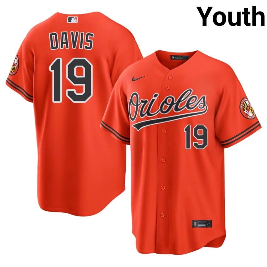 BAL Chris Davis Orange #19 Youth Popular Jerseys 238626-441