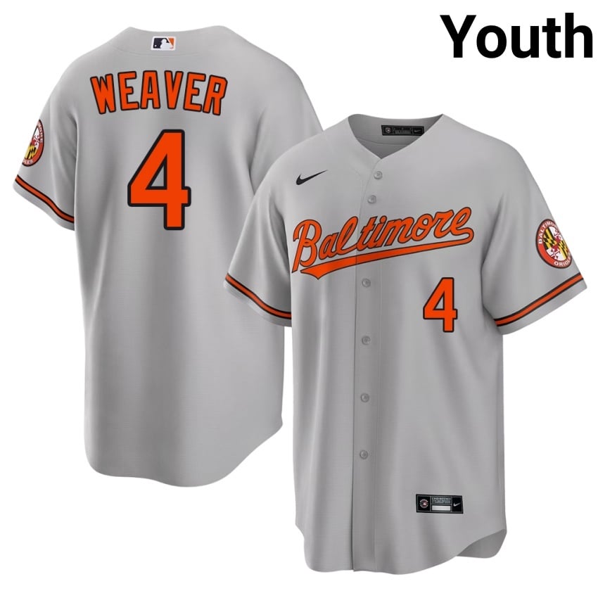 Baltimore Earl Weaver Gray #4 Youth Player Jerseys 180885-774