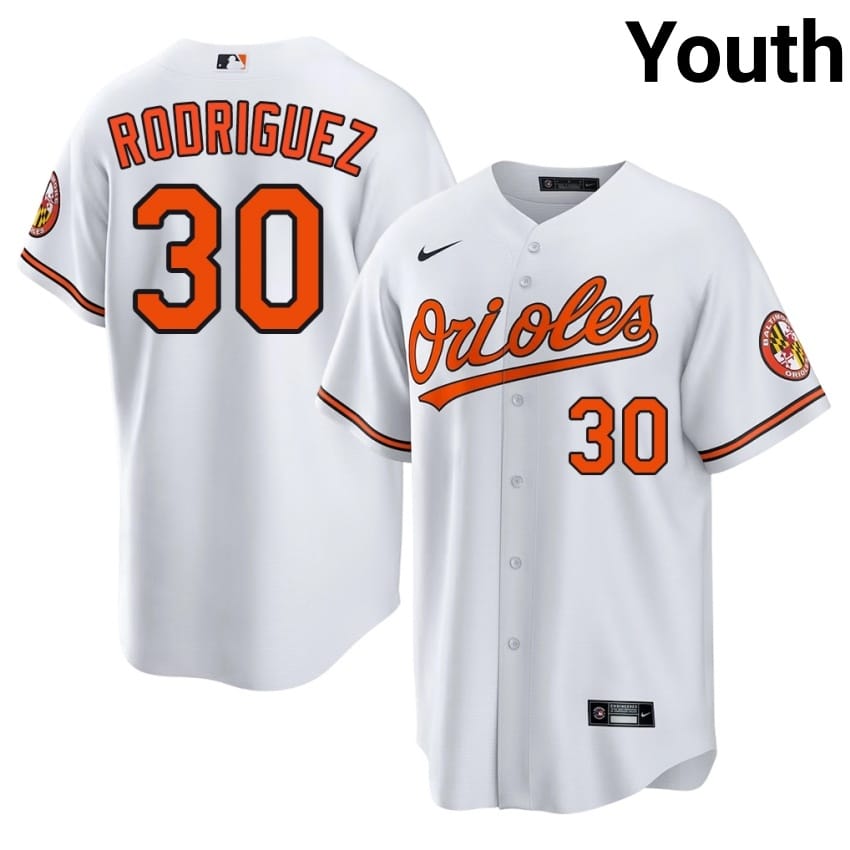 Birds Grayson Rodriguez White #30 Youth Official Jerseys 563888-574