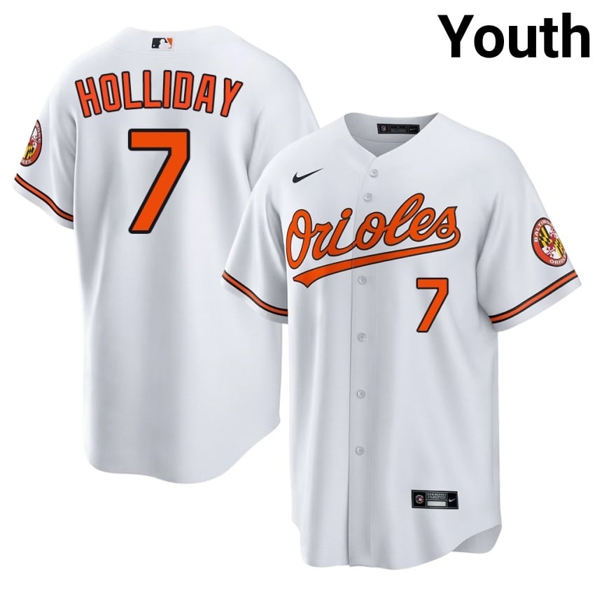 O's Jackson Holliday White #7 Youth Authentic Jerseys 217852-974