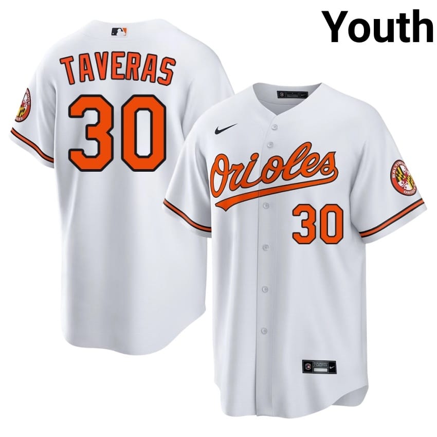 Baltimore Leody Taveras White #30 Youth Embroidery Jerseys 480978-944