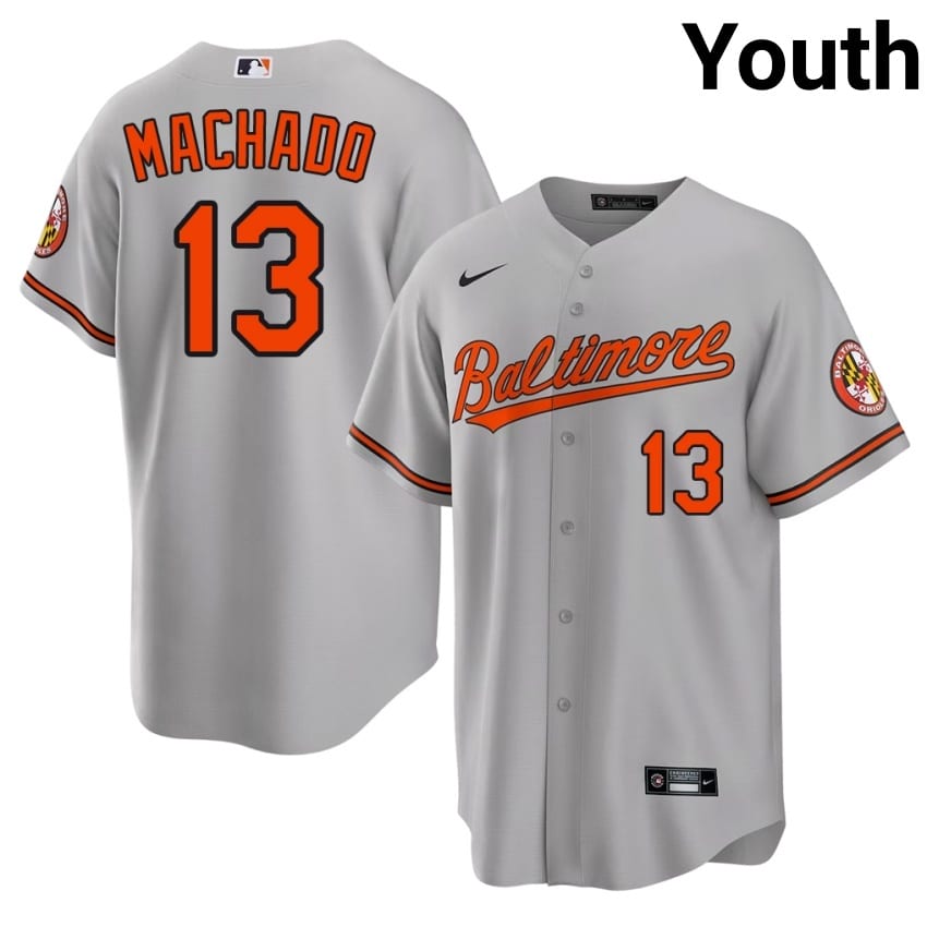 Orange Birds Manny Machado Gray #13 Youth Limited Jersey 247253-243