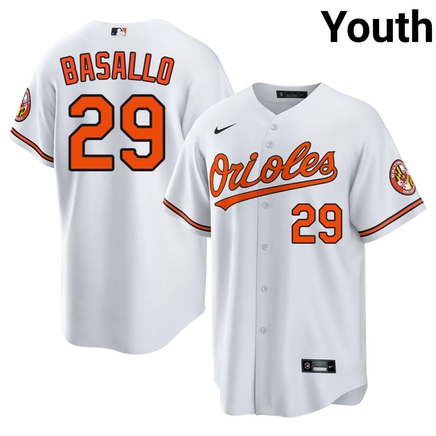 Baltimore Samuel Basallo White #29 Youth 2026-27 Jersey 954319-367