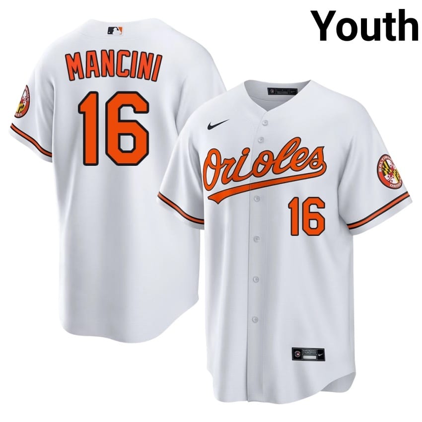 Birdland Trey Mancini White #16 Youth 2026 Jersey 827993-319
