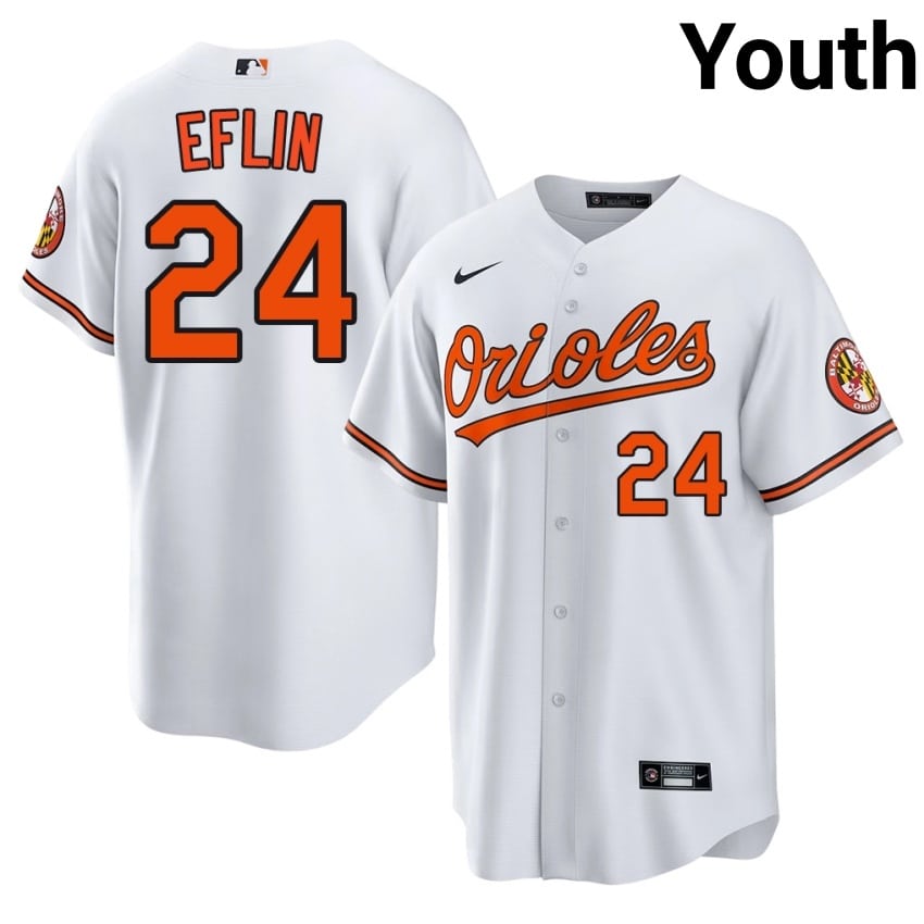 Orange Birds Zach Eflin White #24 Youth 2026-27 Jersey 315566-125