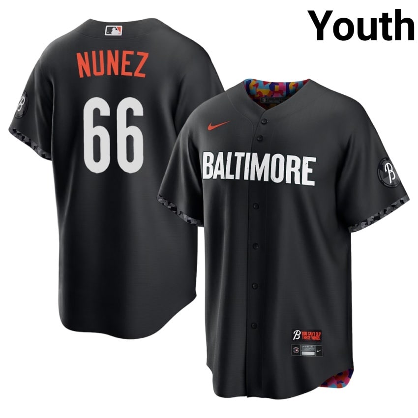 Birdland Anthony Nunez Black City Connect #66 Youth Authentic Jersey 507637-651