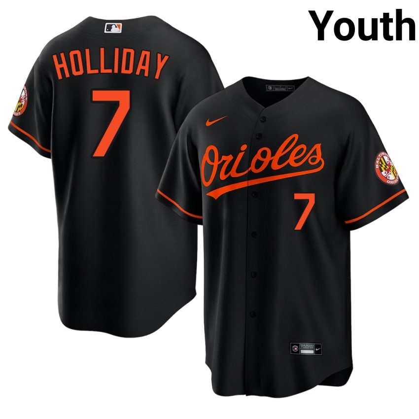 Birdland Jackson Holliday Black #7 Youth Stitched Jersey 974828-864