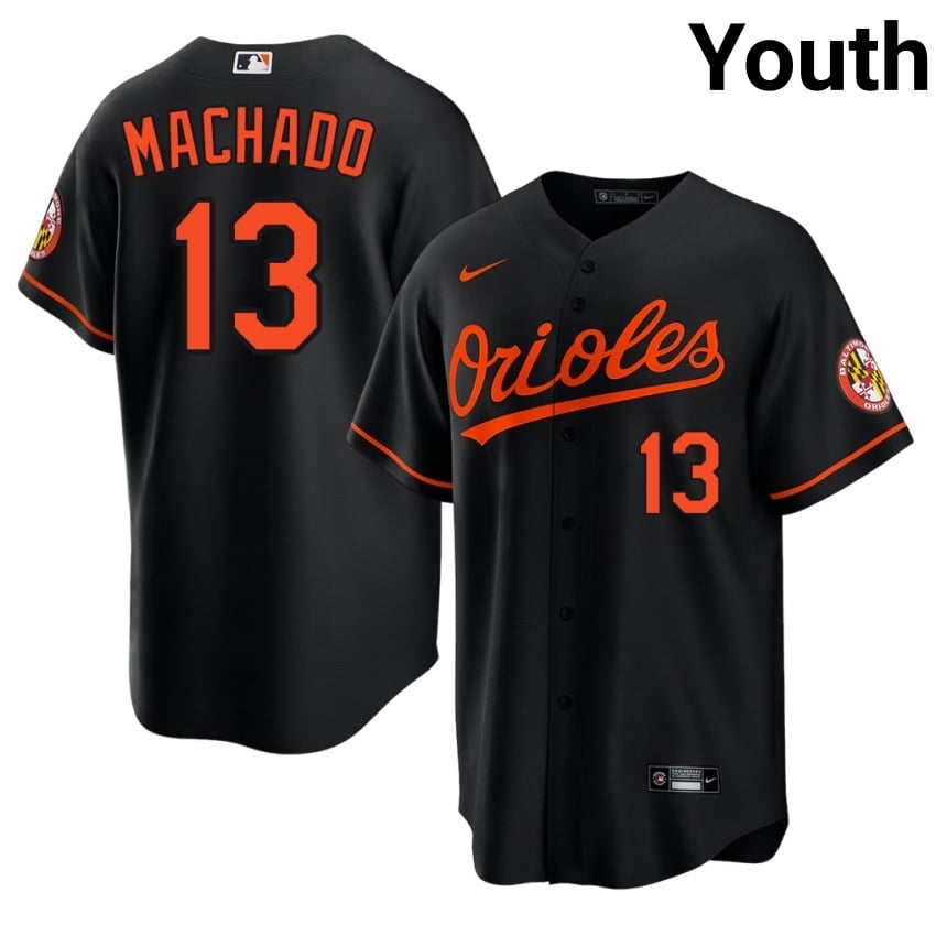 Baltimore Orioles Manny Machado Black #13 Youth 2026-27 Jersey 952633-257