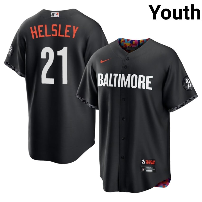 BAL Ryan Helsley Black City Connect #21 Youth MLB Jerseys 173812-454