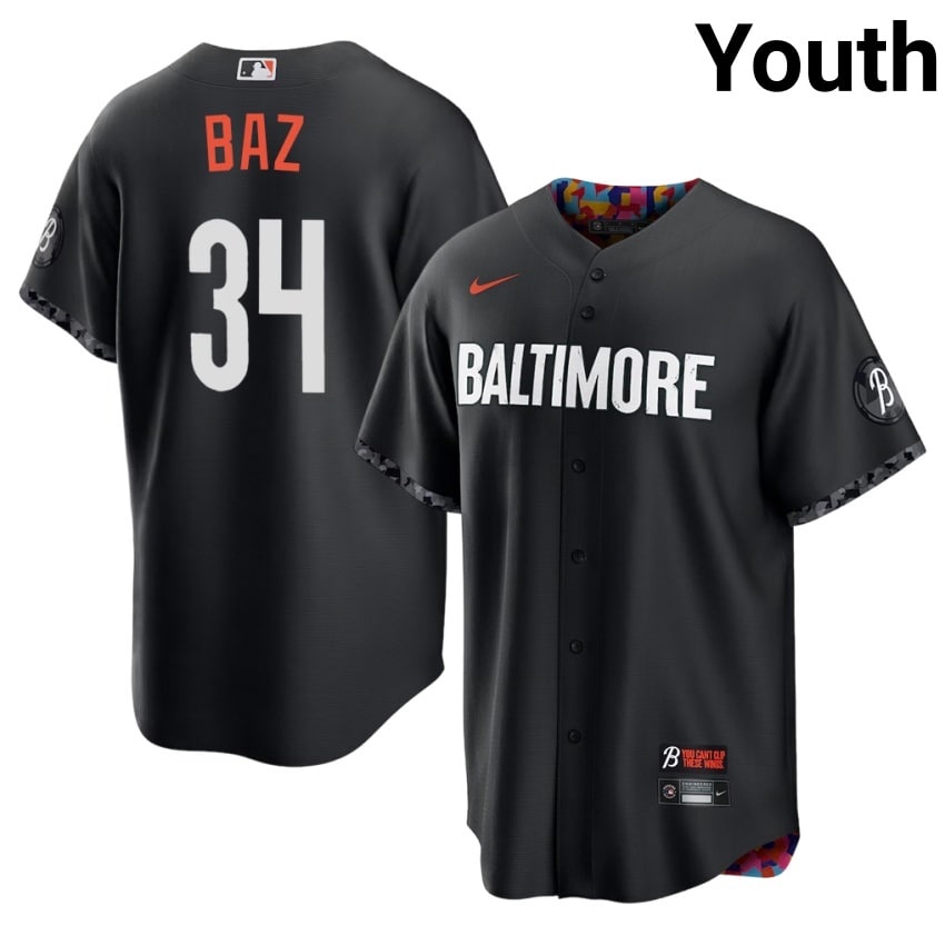 Baltimore Shane Baz Black City Connect #34 Youth New Jersey 199075-296