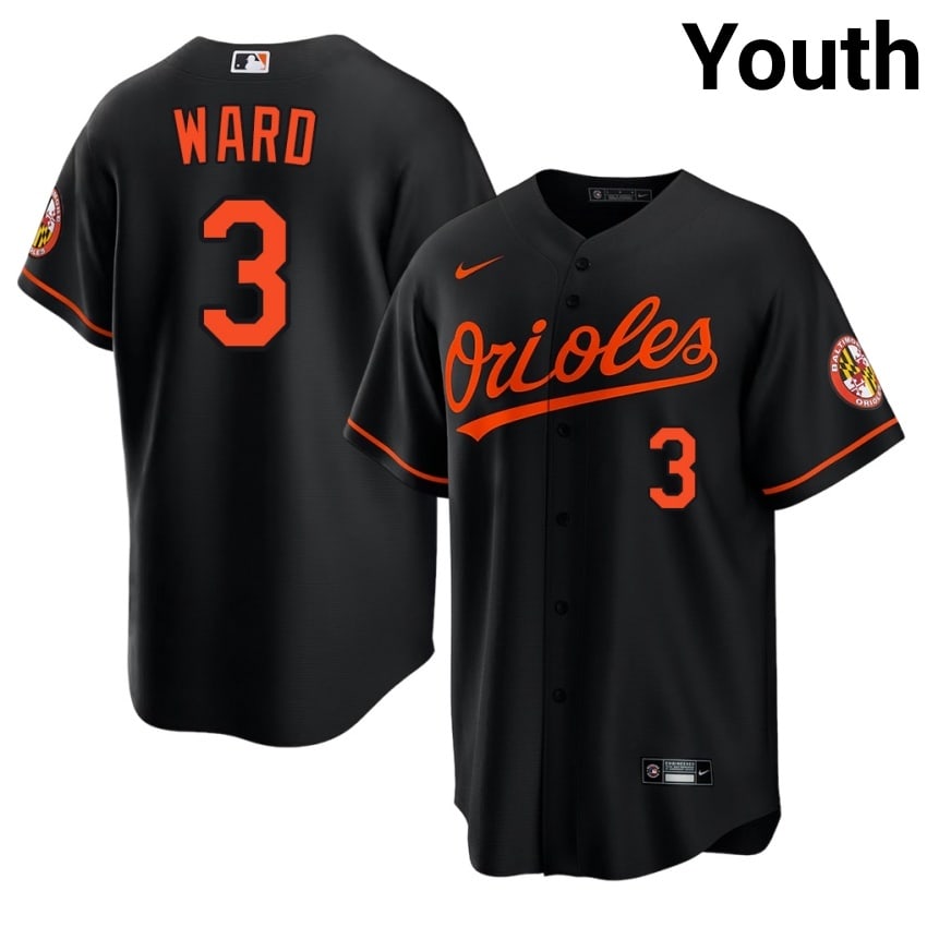 BAL O's Taylor Ward Black #3 Youth 2026 Jerseys 749396-389