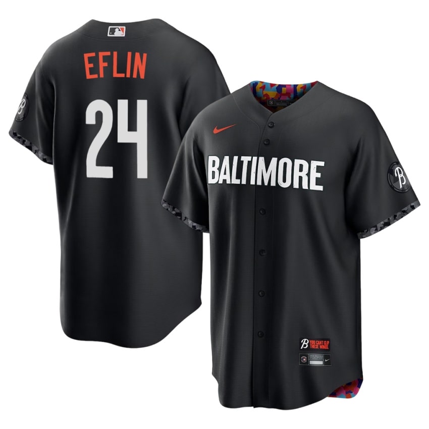 BAL Orioles Zach Eflin Black City Connect #24 Men Official Jerseys 215247-325